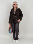 Marlene Hose Lederoptik Mokka von Red Button Art. 6445