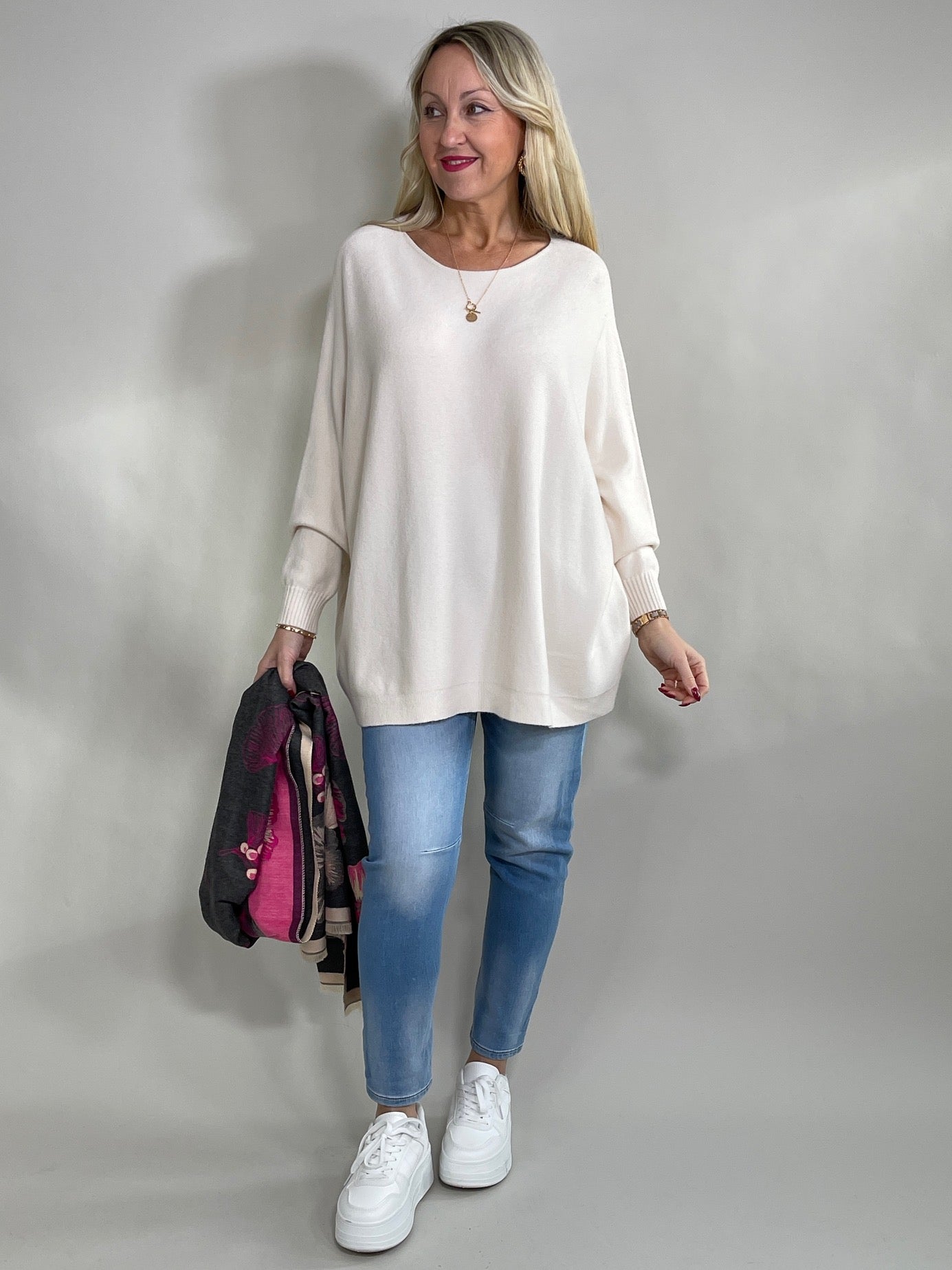 B-WARE Pullover Rundhals in Creme Artikel 5396