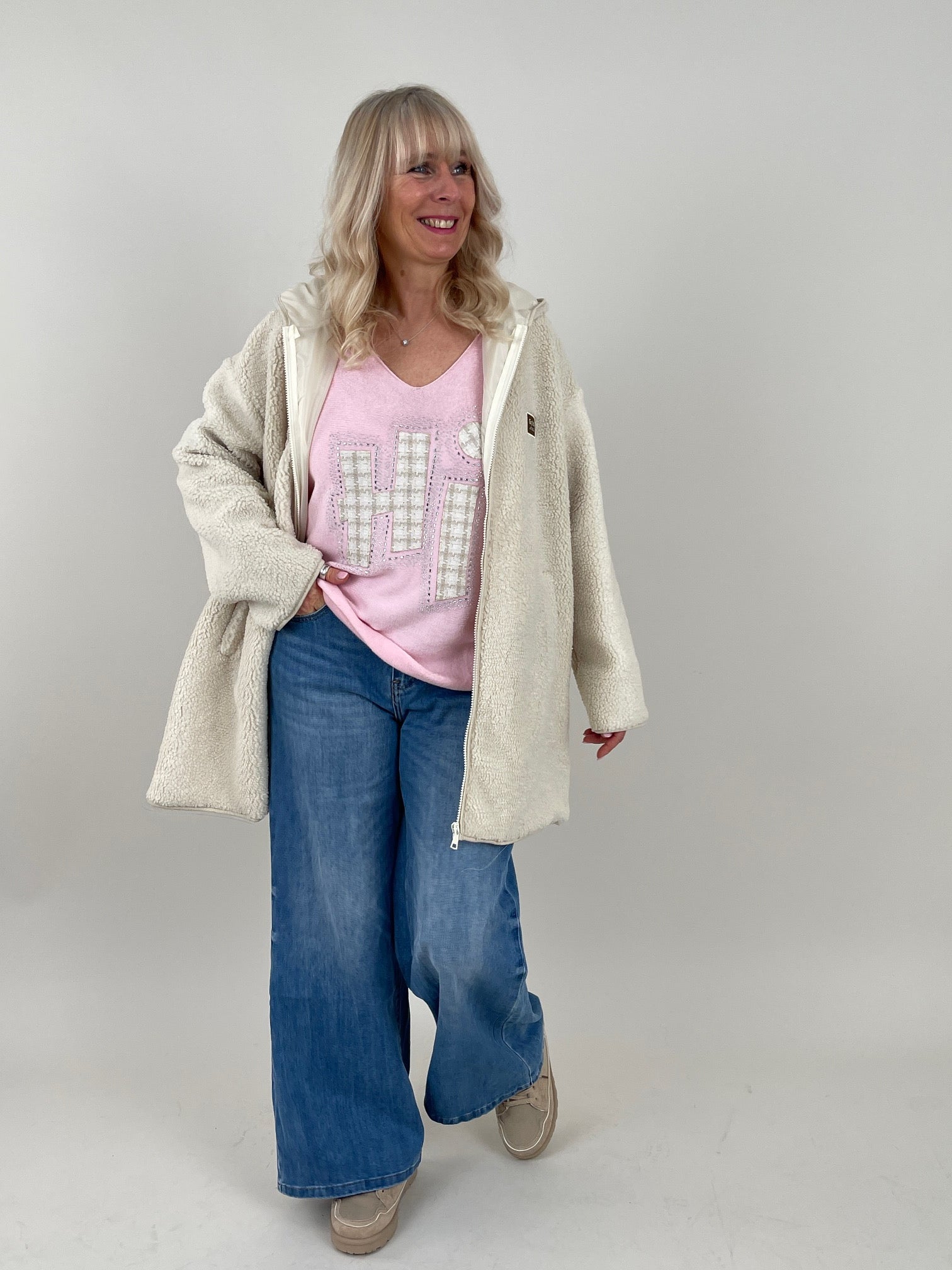 Kurzmantel Teddy in Creme Art. 6716