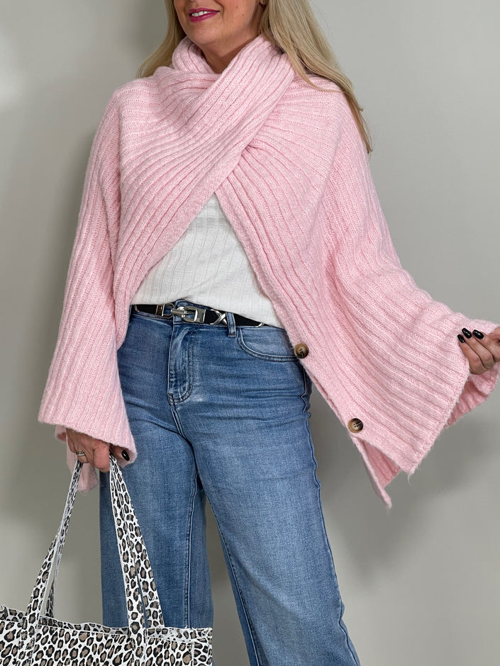 Strick-Poncho mit Ärmeln in versch. Farben Artikel 5506