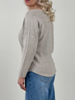 Pullover mit Druck in Beige Art. 6718