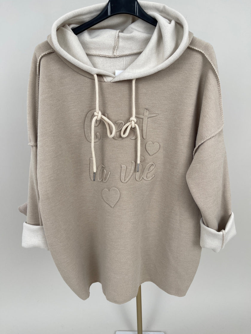 Hoodie Feinstrick 3D Schrift in verschiedenen Farben Artikel 6464