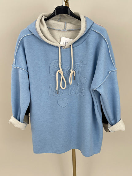 Hoodie Feinstrick 3D Schrift in verschiedenen Farben Artikel 6464