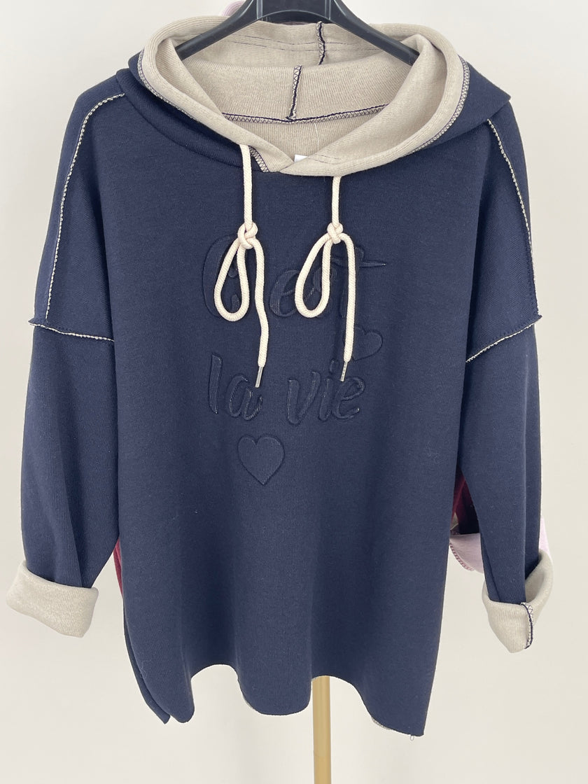 Hoodie Feinstrick 3D Schrift in verschiedenen Farben Artikel 6464