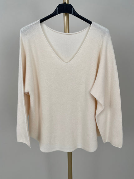 Pullover Uni V-Ausschnitt in versch. Farben Art. 6413