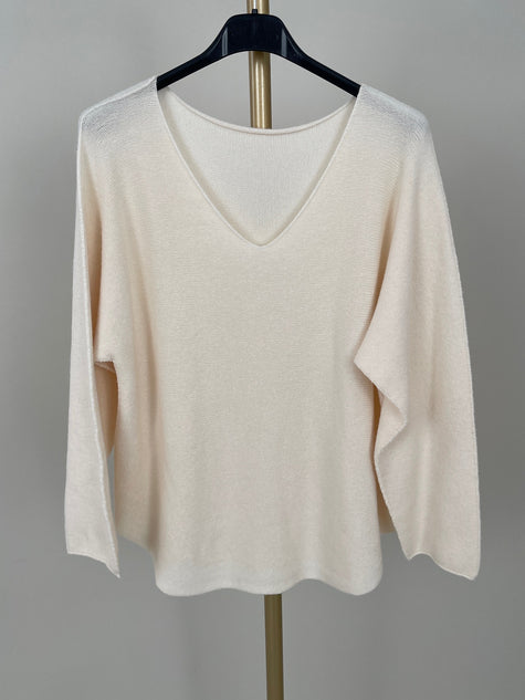 Pullover Uni V-Ausschnitt in versch. Farben Art. 6413