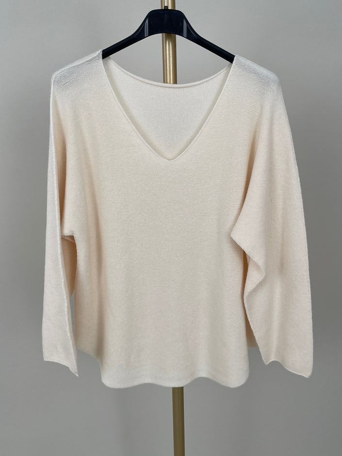 Pullover Uni V-Ausschnitt in versch. Farben Art. 6413