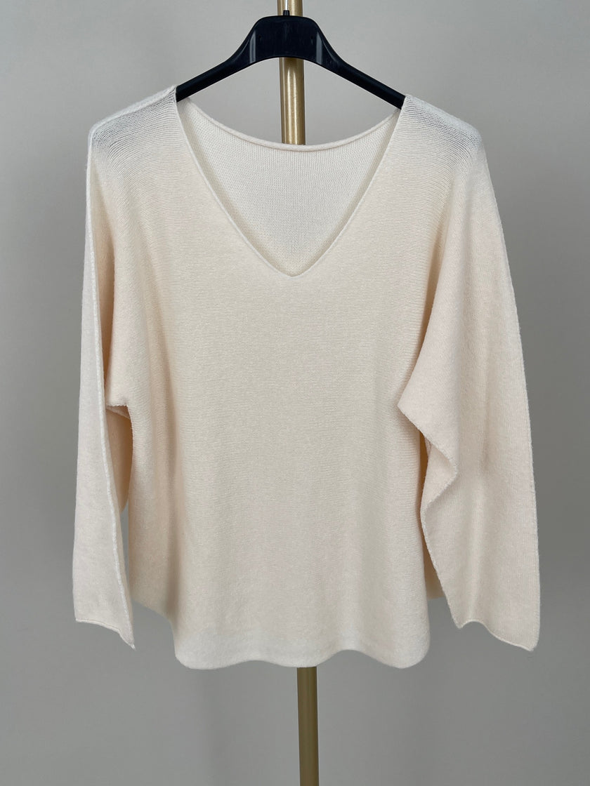 Pullover Uni V-Ausschnitt in versch. Farben Art. 6413