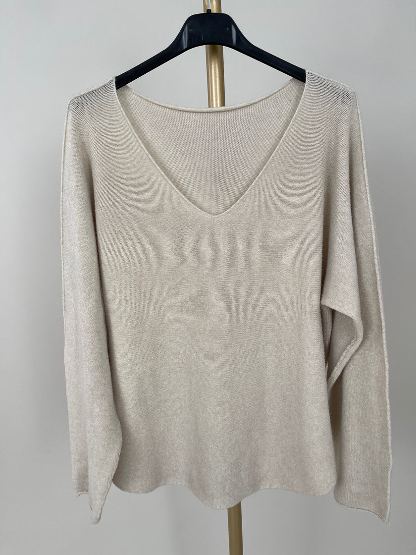 Pullover Uni V-Ausschnitt in versch. Farben Art. 6413