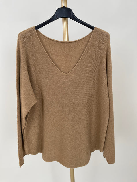 Pullover Uni V-Ausschnitt in versch. Farben Art. 6413