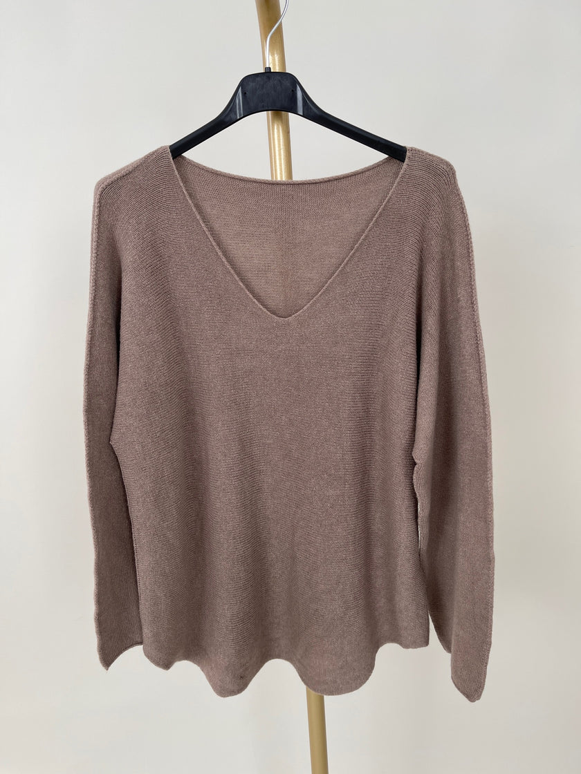 Pullover Uni V-Ausschnitt in versch. Farben Art. 6413