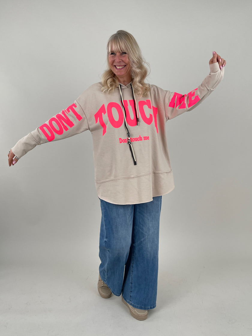 Kapuzen-Sweatshirt mit Print in Beige/Pink Artikel 6699