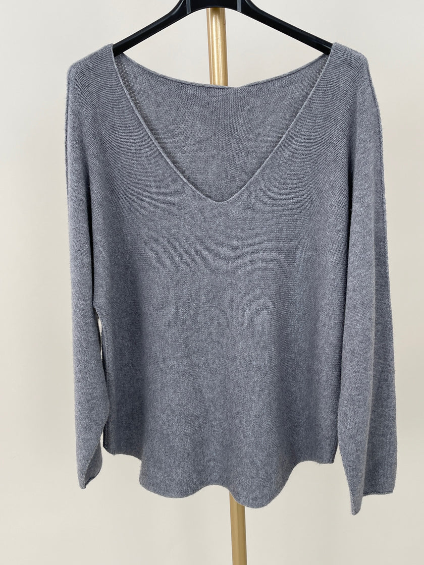 Pullover Uni V-Ausschnitt in versch. Farben Art. 6413