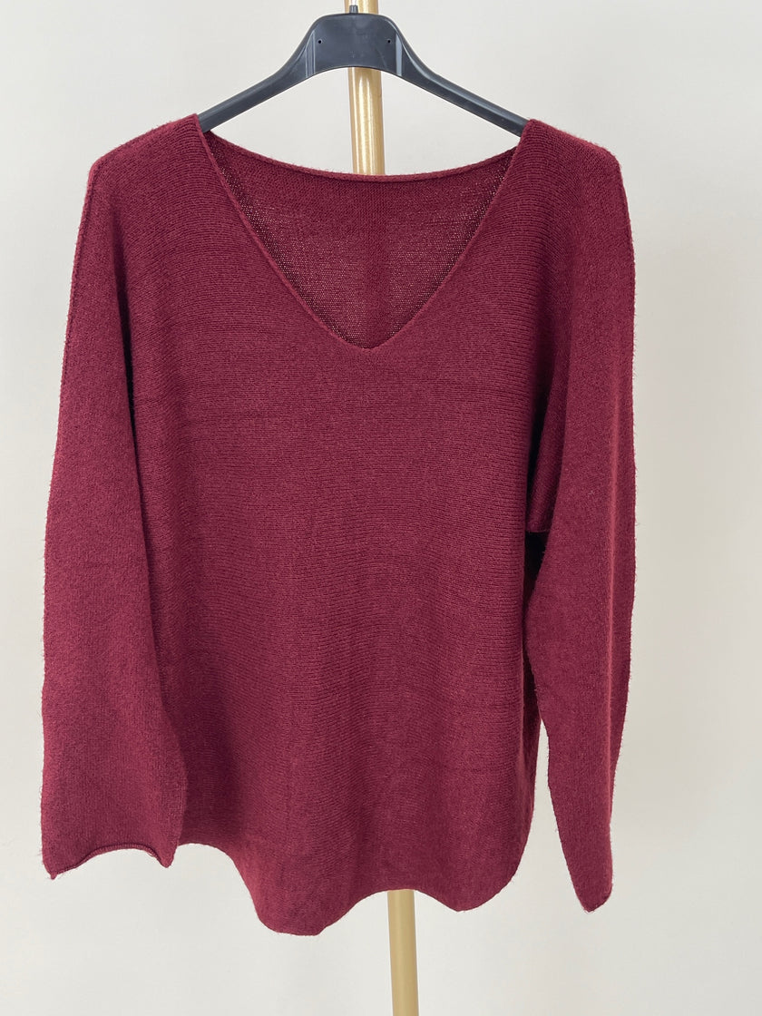 Pullover Uni V-Ausschnitt in versch. Farben Art. 6413