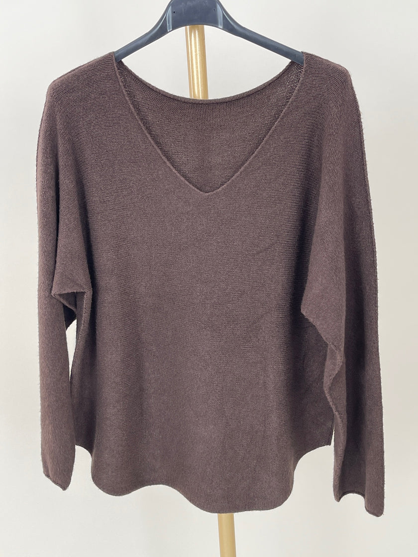 Pullover Uni V-Ausschnitt in versch. Farben Art. 6413