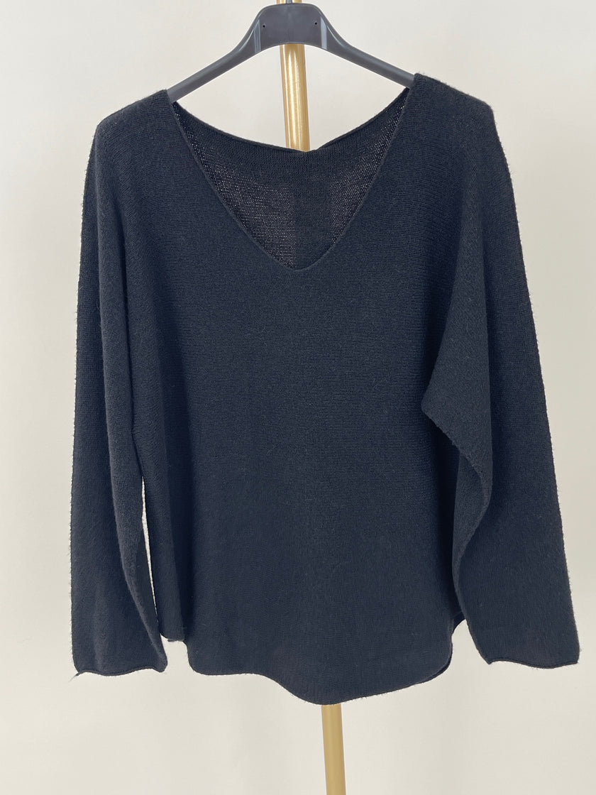 Pullover Uni V-Ausschnitt in versch. Farben Art. 6413