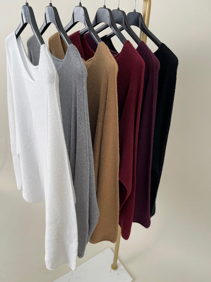 Pullover Uni Rundhals-Ausschnitt in versch. Farben Art. 6414