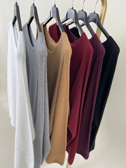 Pullover Uni Rundhals-Ausschnitt in versch. Farben Art. 6414