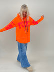 Kapuzen-Sweatshirt mit Print in Orange/Pink Artikel 6698