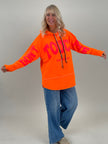 Kapuzen-Sweatshirt mit Print in Orange/Pink Artikel 6698