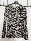 Langarmshirt mit Cashmere Leo in Beige Art. 6457