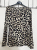 Langarmshirt mit Cashmere Leo in Beige Art. 6457