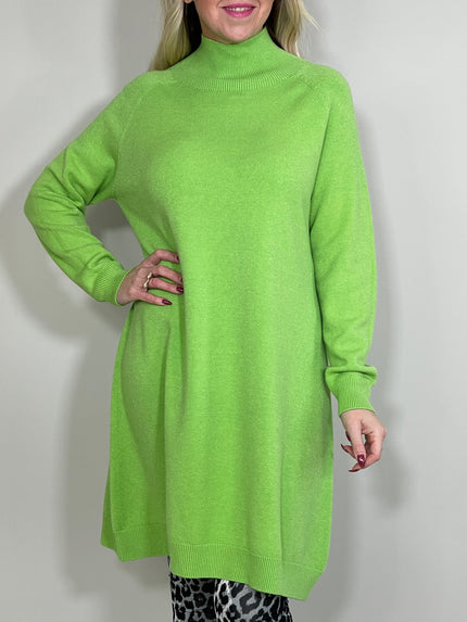 Longpullover/Strickkleid mit Stehkragen in versch. Farben Artikel 5509