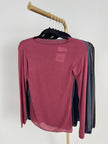Langarmshirt mit Cashmere Uni in verschiedenen Farben Artikel 6213