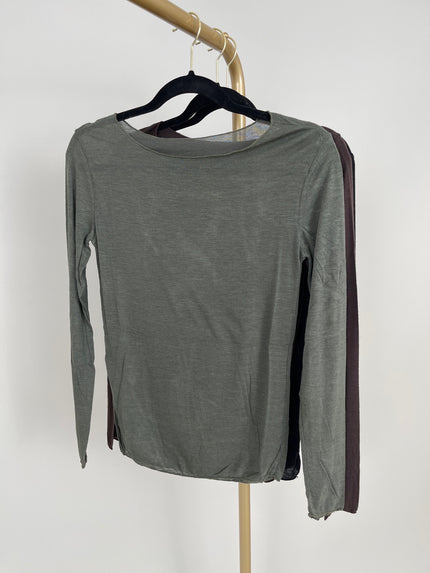 Langarmshirt mit Cashmere Uni in verschiedenen Farben Artikel 6213