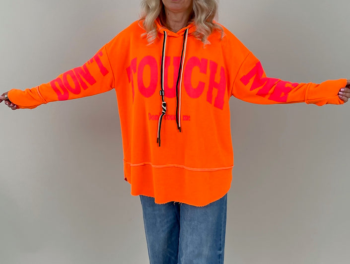 Kapuzen-Sweatshirt mit Print in Orange/Pink Artikel 6698