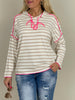 Sweatshirt Streifen in Beige/Pink Artikel 6067