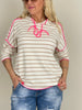 Sweatshirt Streifen in Beige/Pink Artikel 6067