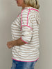 Sweatshirt Streifen in Beige/Pink Artikel 6067