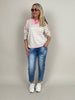 Sweatshirt Streifen in Beige/Pink Artikel 6067