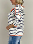 Sweatshirt Streifen in Marine/Orange Artikel 6066