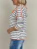 Sweatshirt Streifen in Marine/Orange Artikel 6066