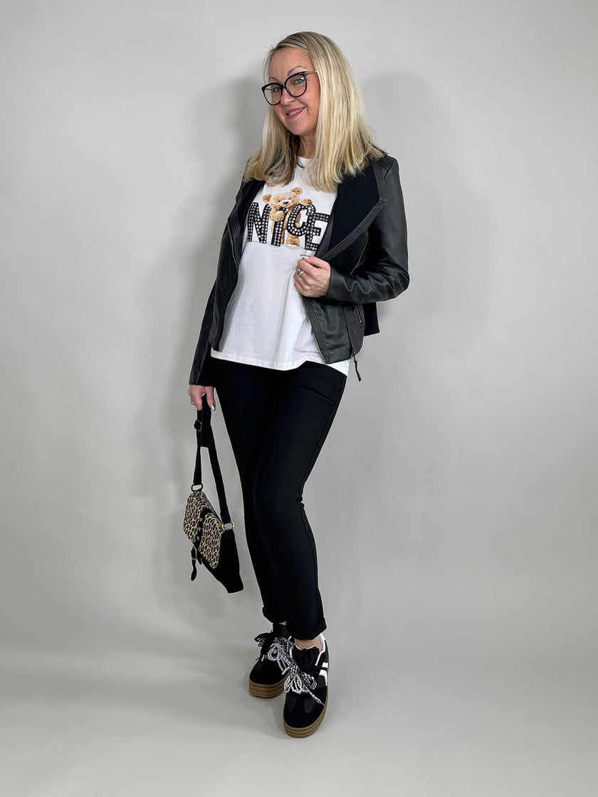 Leggings Stretch mit Details am Bund Artikel 5564