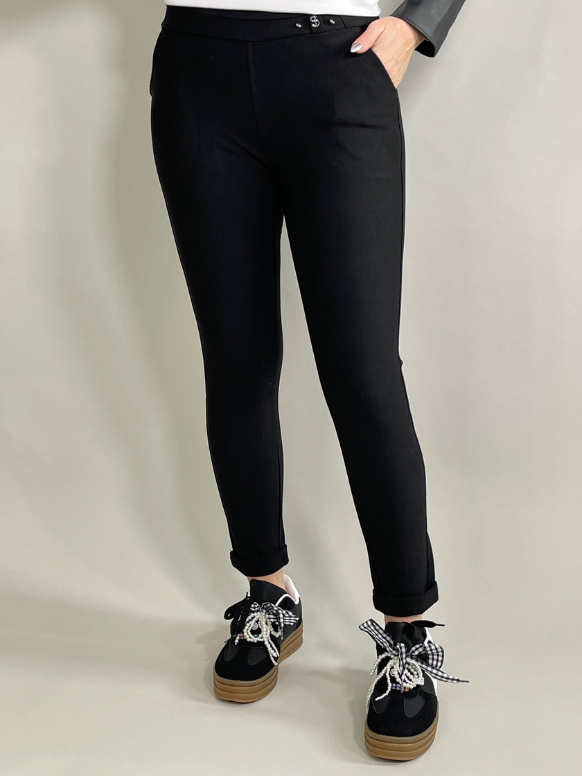 Leggings Stretch mit Details am Bund Artikel 5564