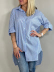 Longbluse mit Streifen und Farbakzenten Artikel 5557