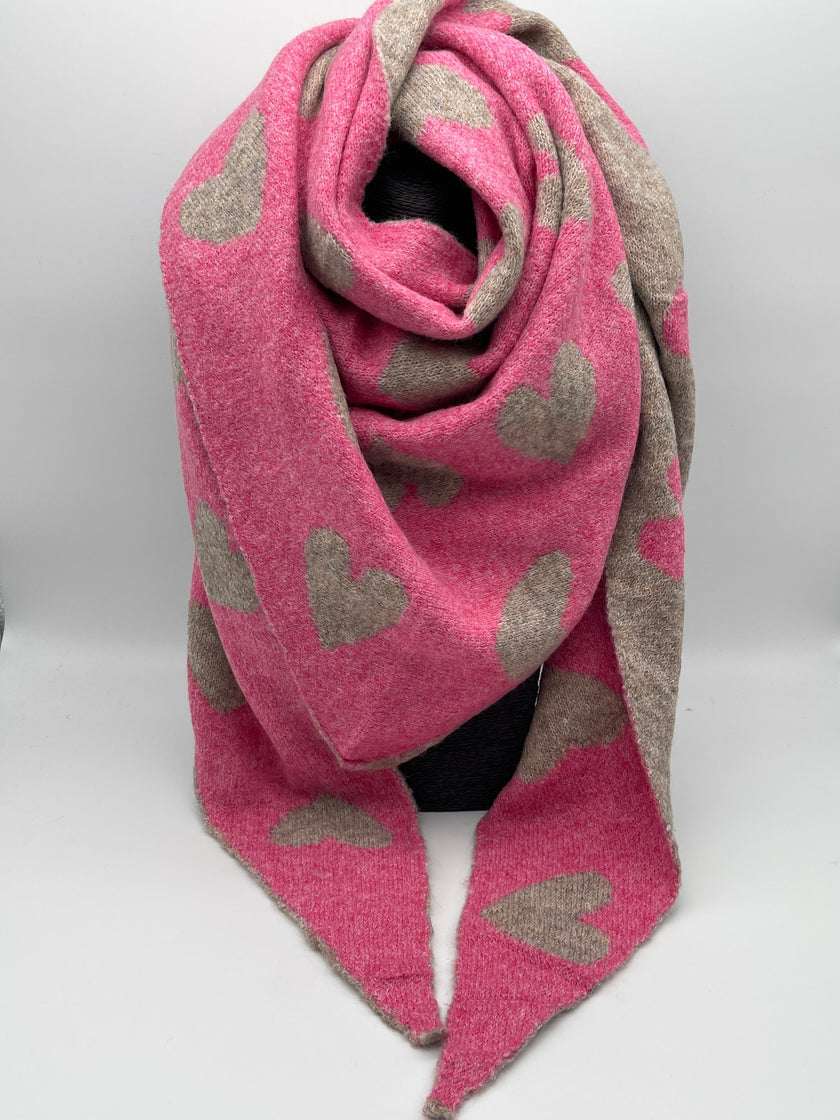 Dreieckschal Herzen in versch. Farben Art. 6520
