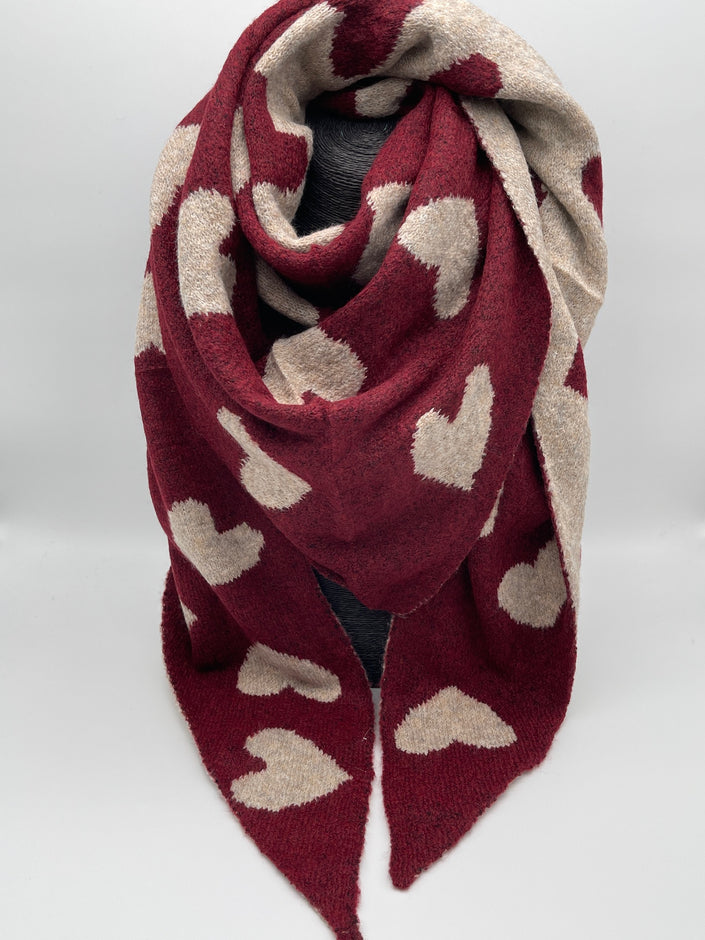 Dreieckschal Herzen in versch. Farben Art. 6520