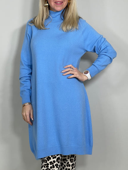 Longpullover/Strickkleid mit Stehkragen in versch. Farben Artikel 5509