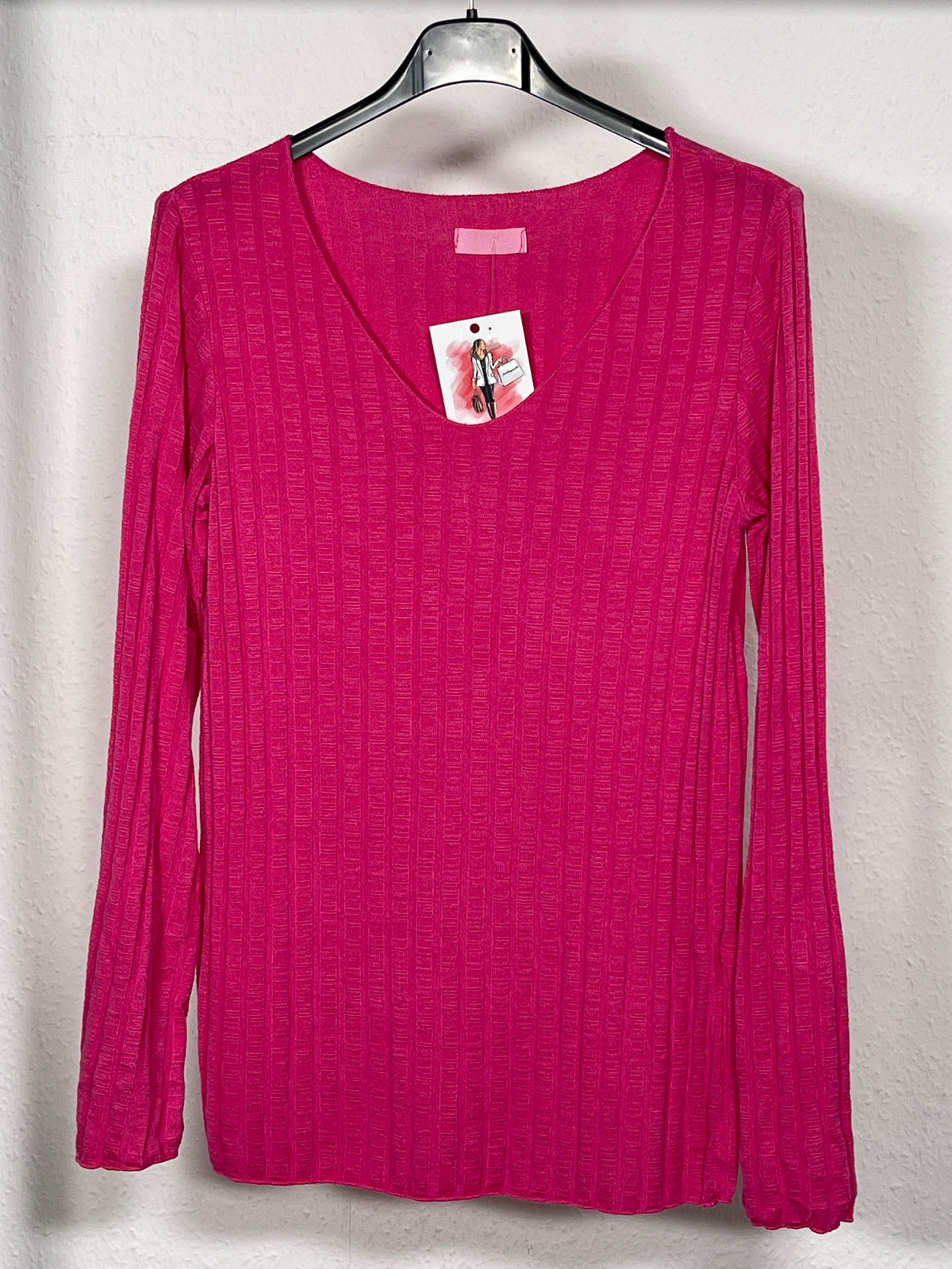 Basic Langarmshirt Ripp-Optik in versch. Farben