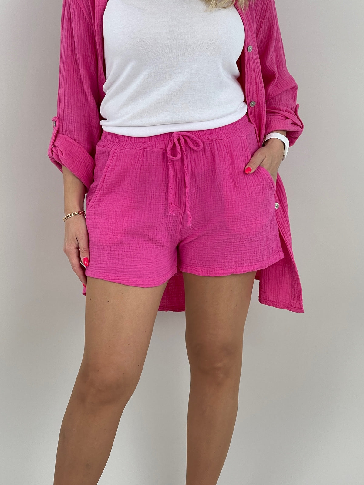 Musselin Shorts Uni in versch. Farben