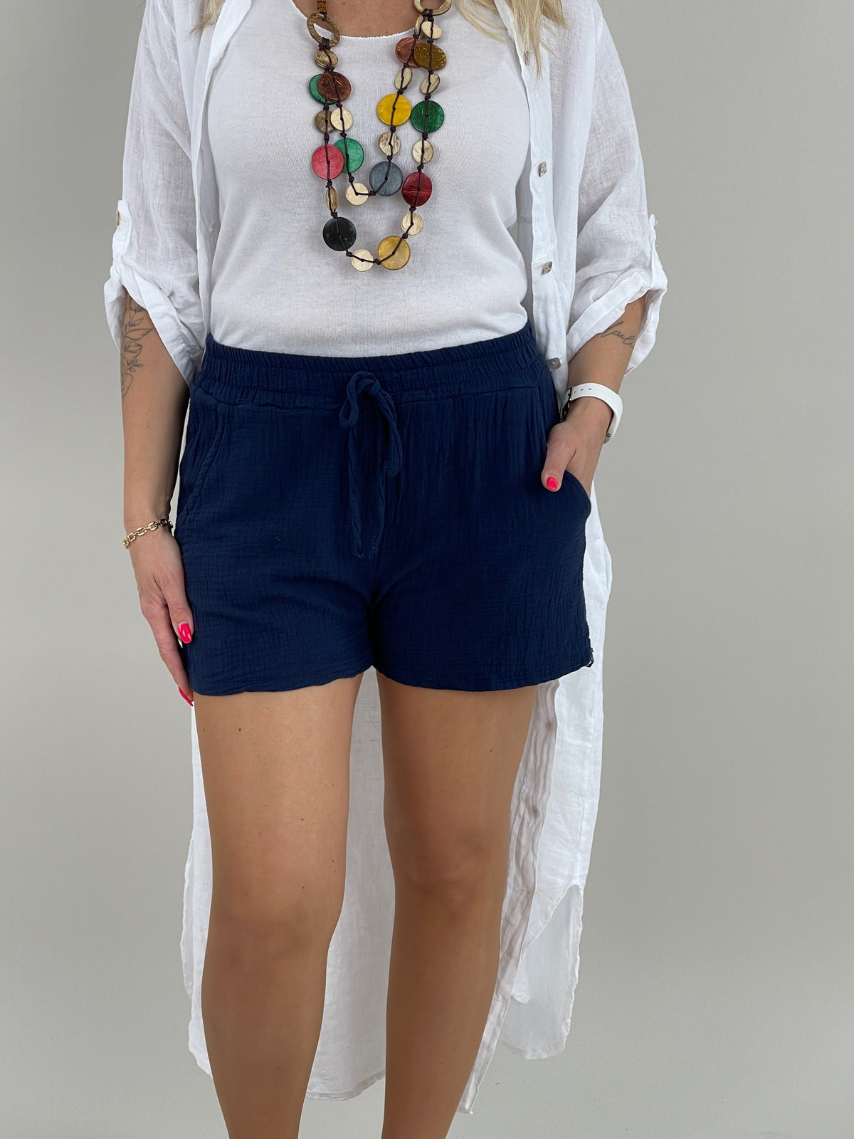 Musselin Shorts Uni in versch. Farben