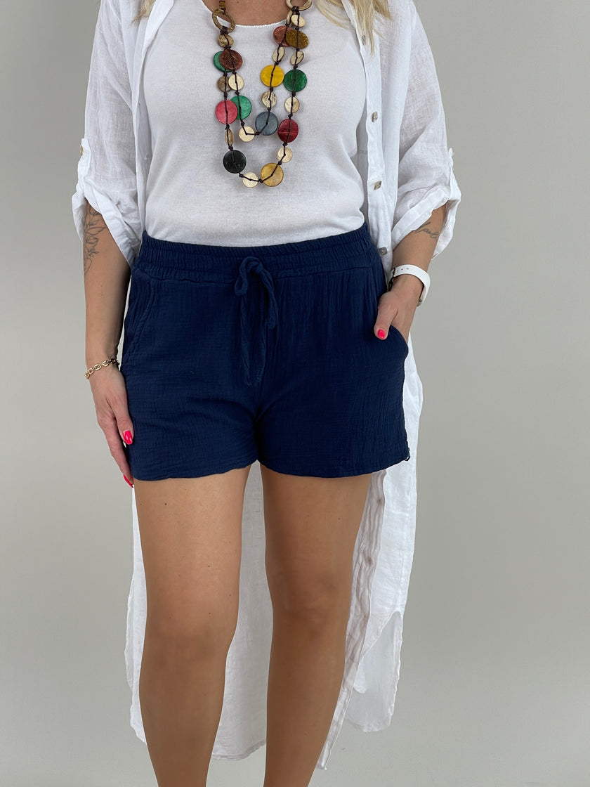Musselin Shorts Uni in versch. Farben