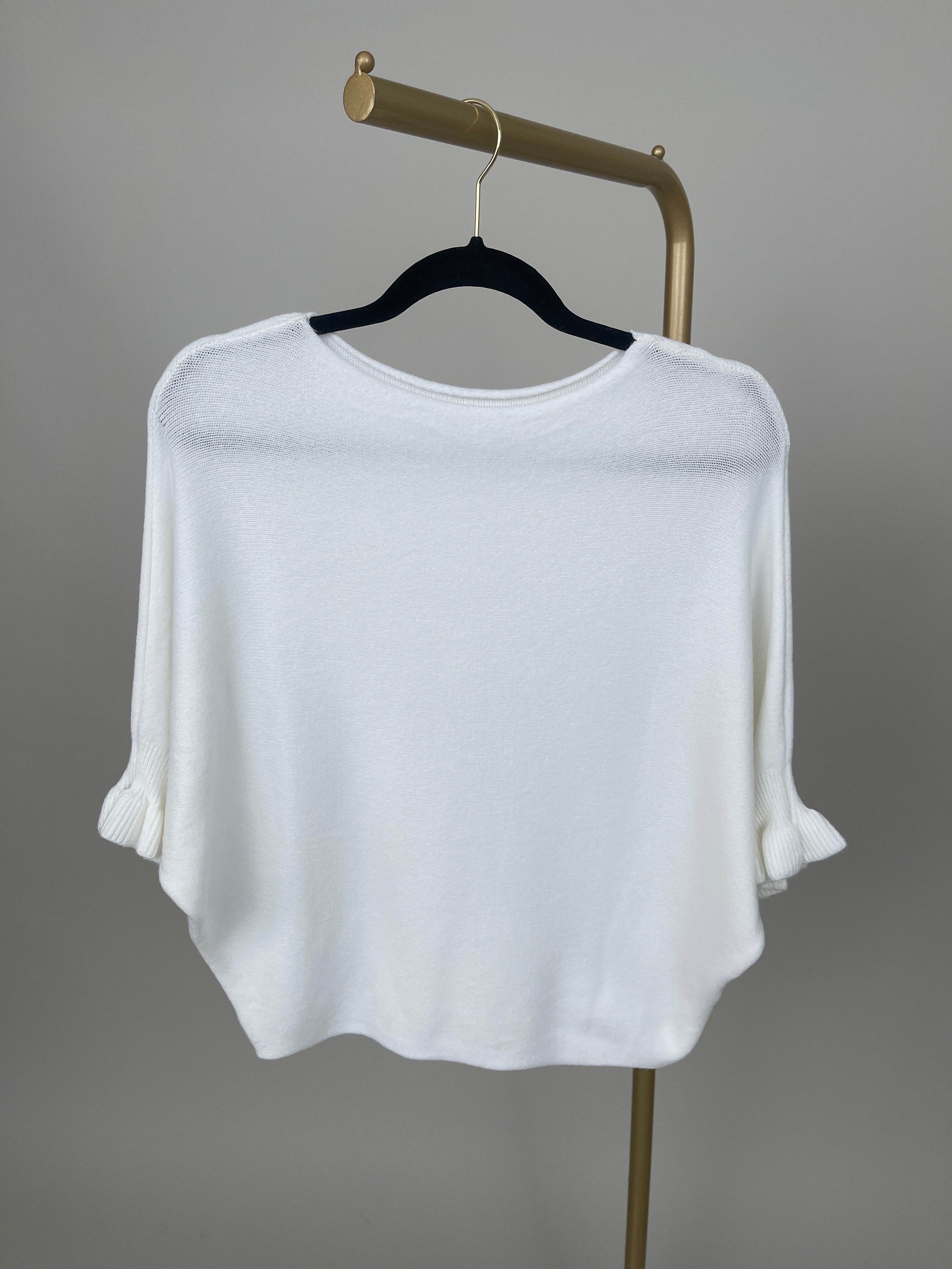 Pullover Feinstrick Rüschen in versch. Farben