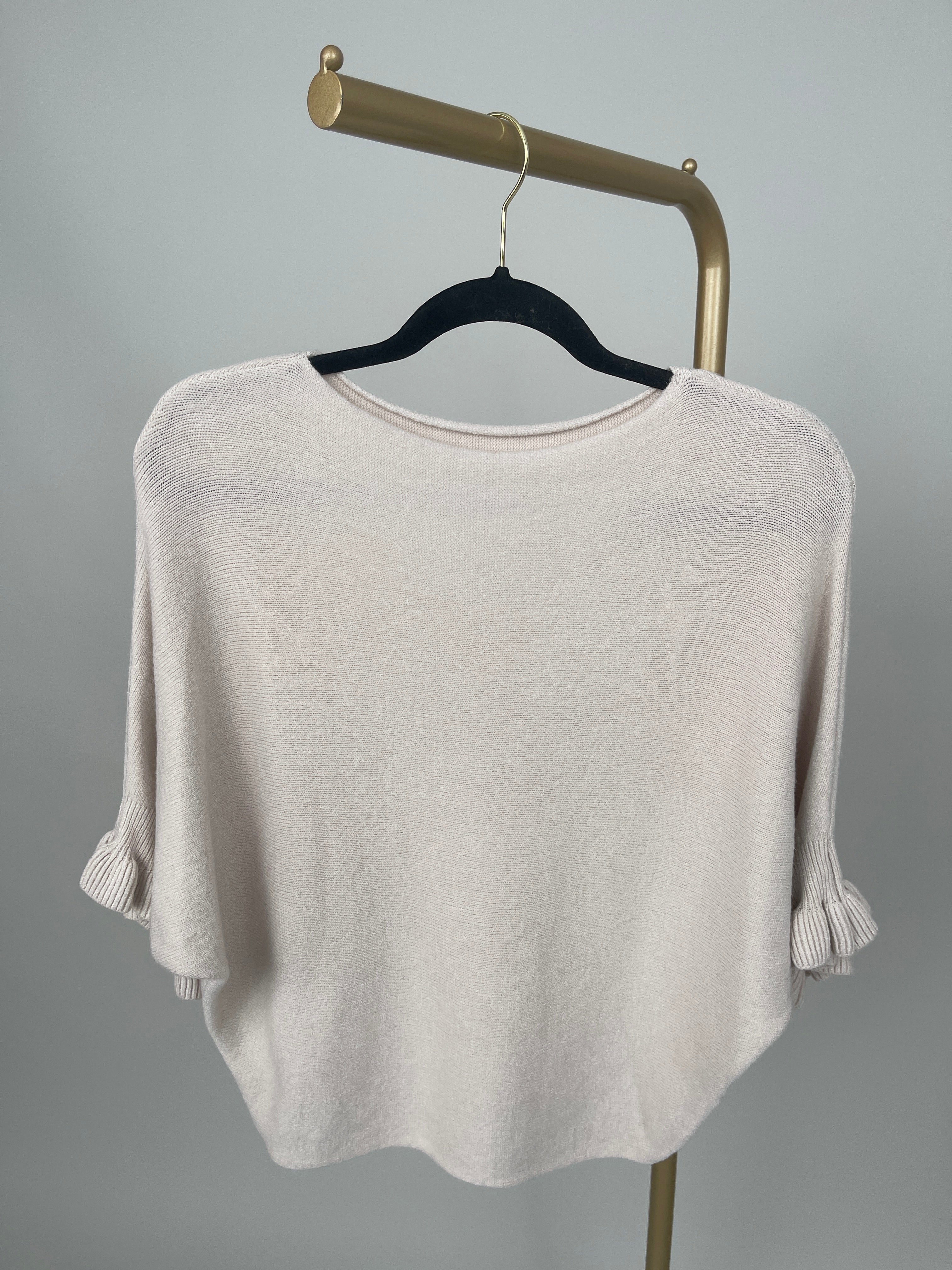 Pullover Feinstrick Rüschen in versch. Farben