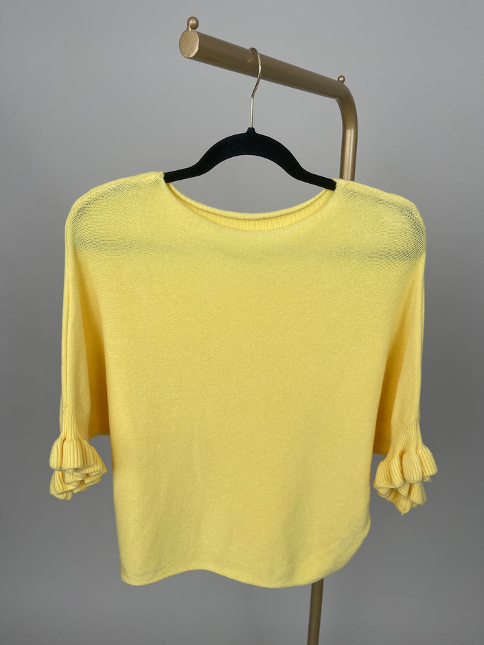 Pullover Feinstrick Rüschen in versch. Farben