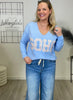 Pullover Schrift mit Blumenprint in versch. Farben